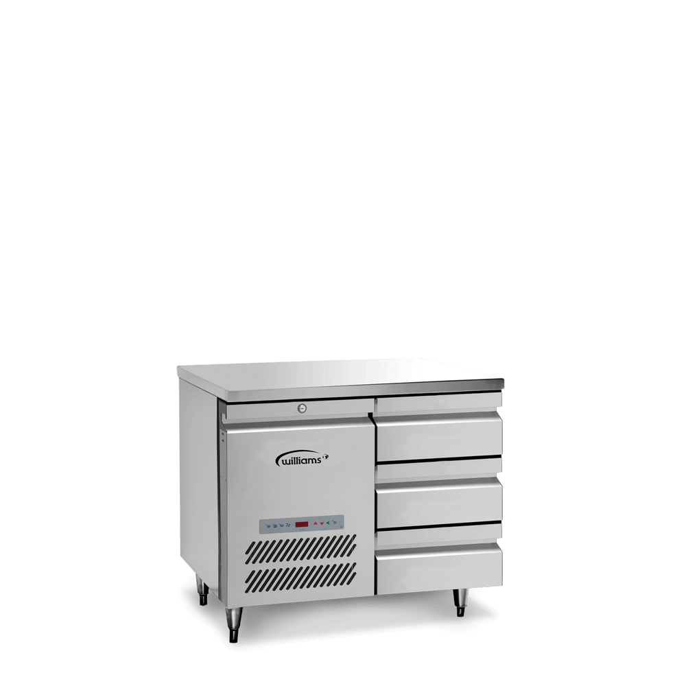 Opal One Door Counter with banks of three drawers