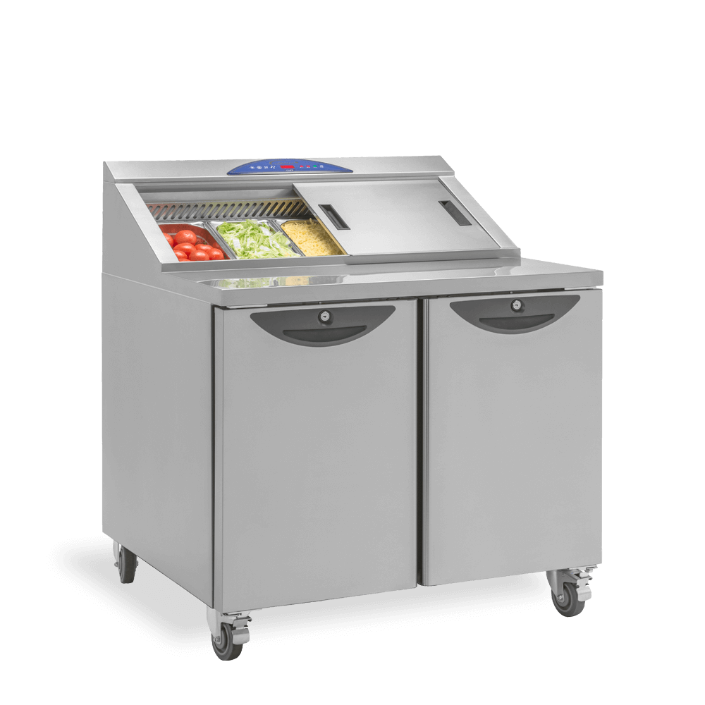 CPC 2 Refrigerated Prep Counter - Three Quarters Stocked