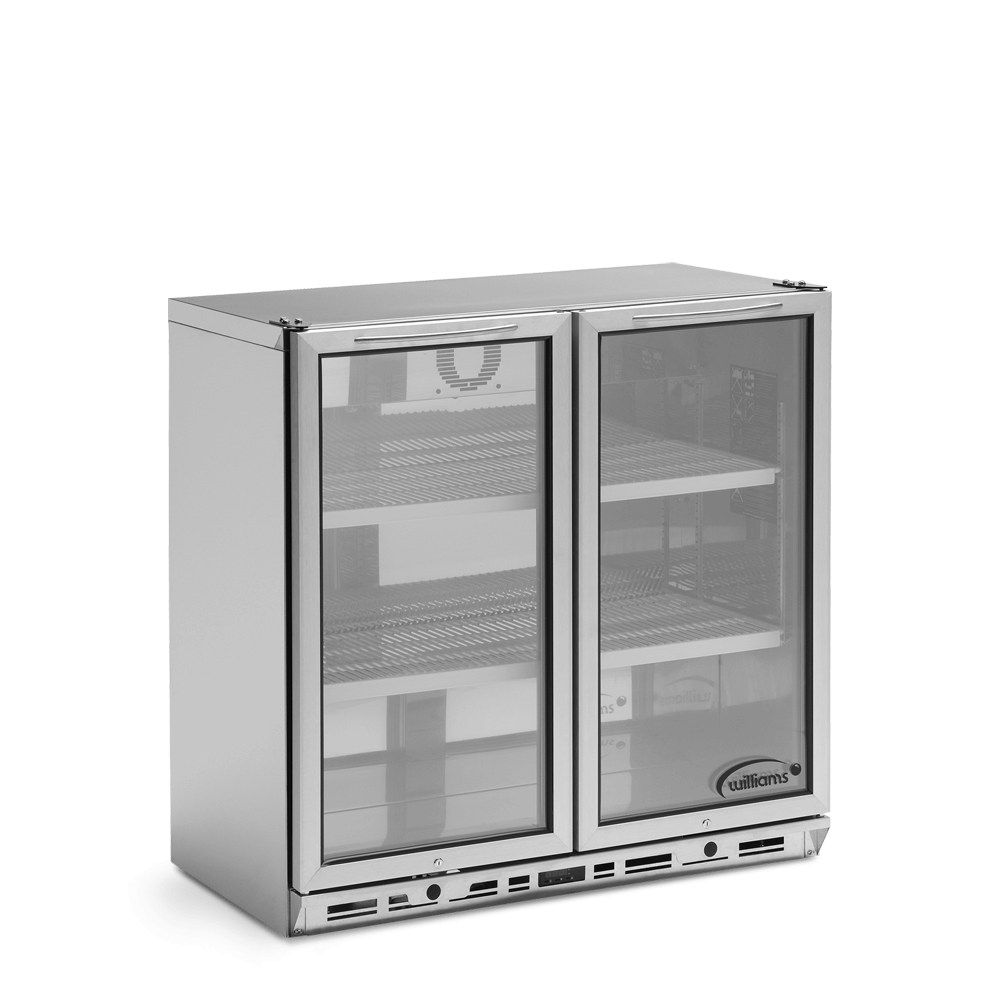Two Door Bottle Cooler - Empty - Side On