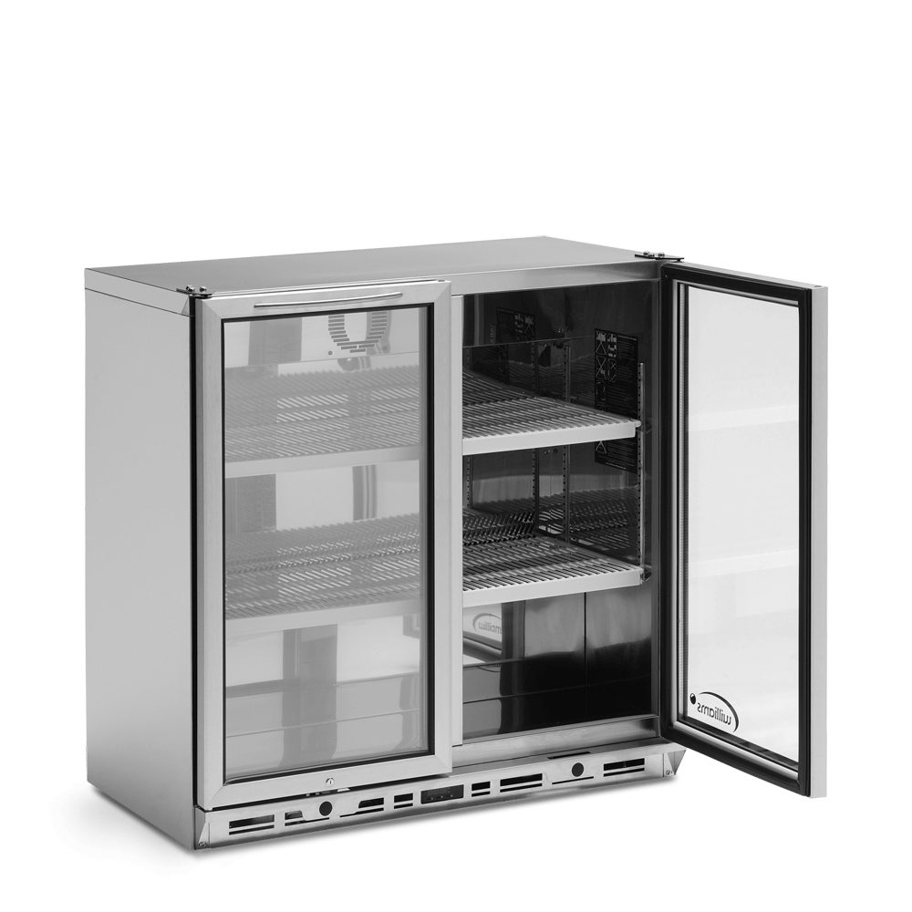 Two Door Bottle Cooler - Empty - Side On - One Door Open