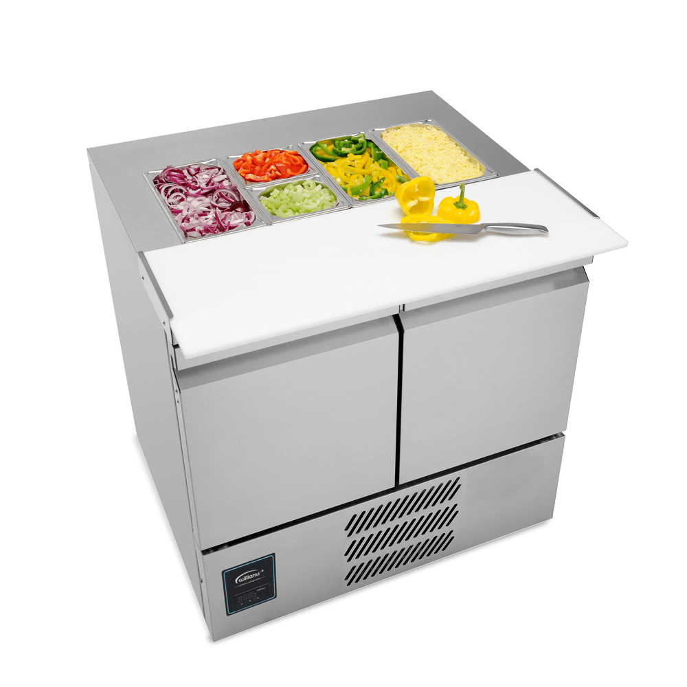 SU10CT - Two Door Salad Preparation Counter - Stocked - Side On